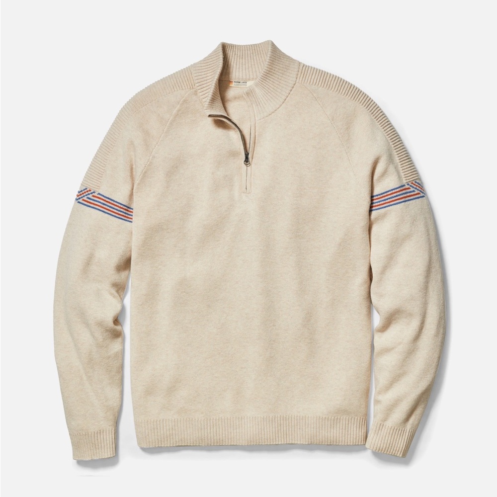 Marine Layer Archive Big Bear Quarter Zip Sweater mens size L